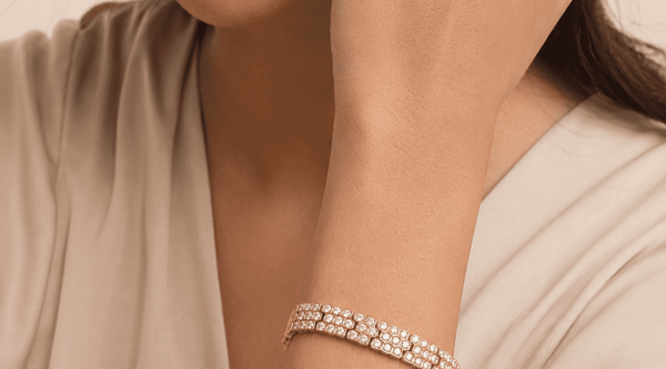 Silver-tone and gold plated tennis bracelets side by side — Anti-Tarnish Waterproof Jewellery | House of Zena
