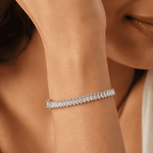The Ice Cube Tennis Bracelet — Gold Plated Baguette Tennis Bracelet by House of Zena, front view