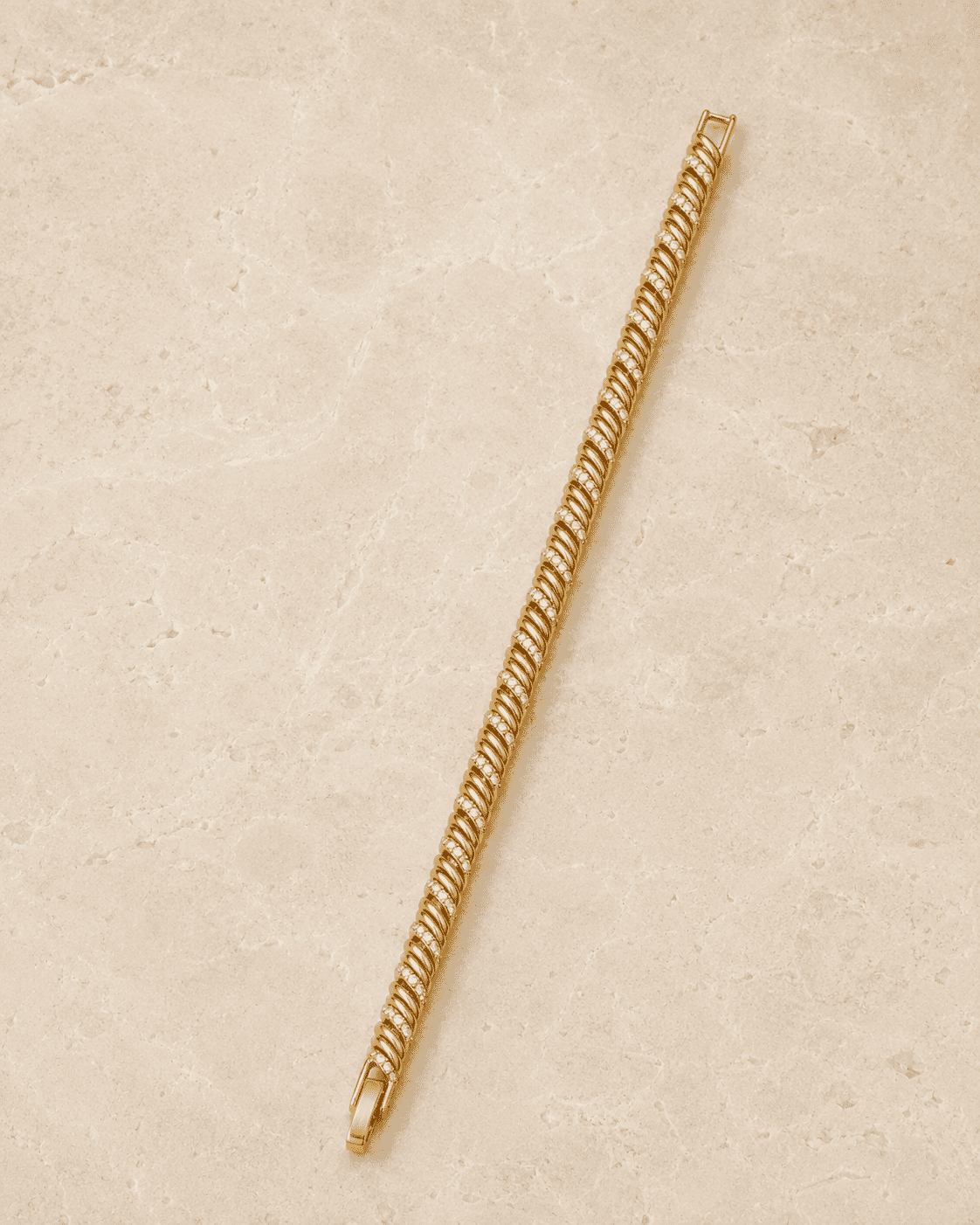 The French Churro Rope Chain — Gold Plated Seraphine Twist Bracelet by House of Zena, close-up detail