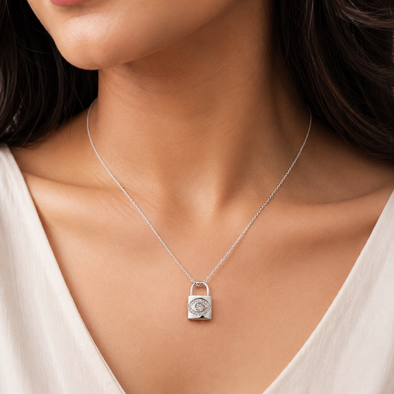 Luna Lock Evil Eye Necklace