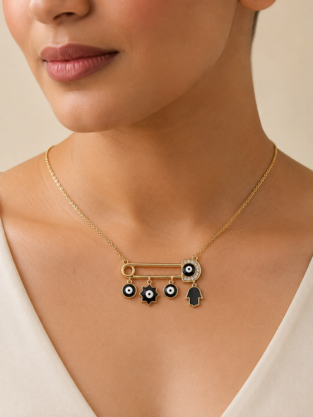 Noir Nazar Charm Necklace