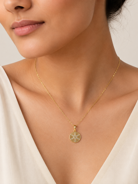 Solara Cross Medallion Necklace