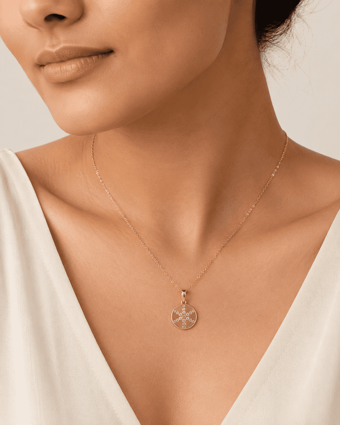 The Sunday Brunch Cross Medallion — Gold Plated Cross Medallion Necklace by House of Zena, front view