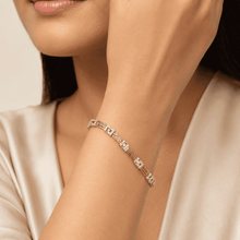 The Spartan Key Link Chain — Gold Plated Astera Greek Link Bracelet by House of Zena, front view