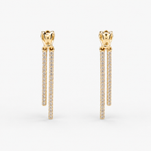 The Minimalist Matchstick Drops — Gold Plated Dual Drop Earrings by House of Zena, flat lay