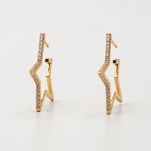 The Lucky Star Outline Hoops — Gold Plated Star Outline Hoop Earrings by House of Zena, flat lay