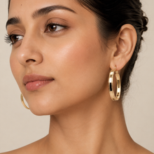 The Butter Croissant Hoops — Gold Plated Classic Hoop Earrings by House of Zena, front view