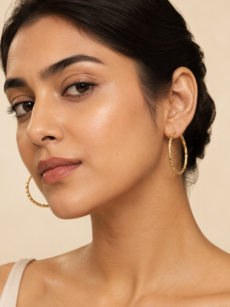 Solara Textured Hoops