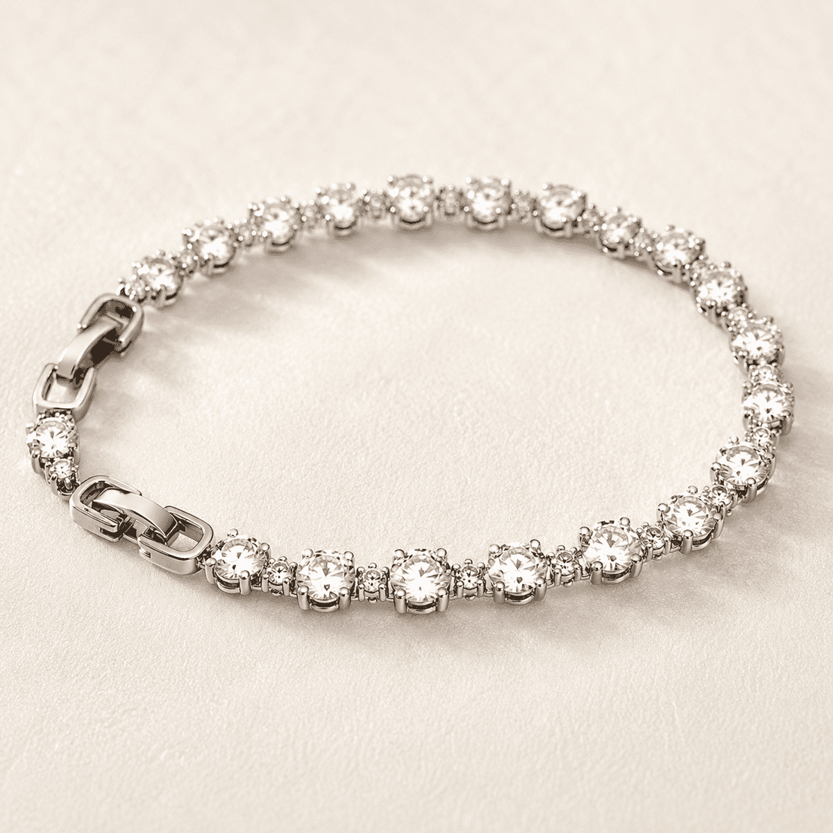 The Sunny Side Up Halo Chain — Silver-Tone Halo Bracelet by House of Zena, close-up detail
