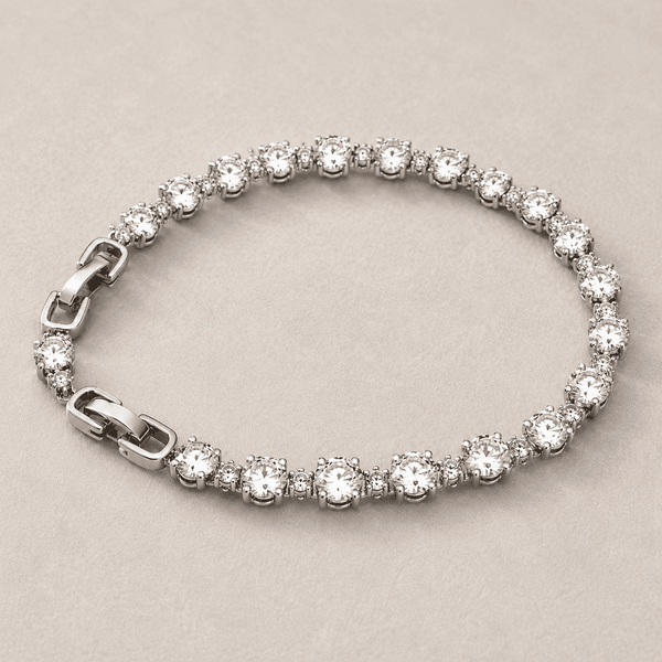 The Sunny Side Up Halo Chain — Silver-Tone Halo Bracelet by House of Zena, styled on model — Anti-Tarnish Waterproof Jewellery | House of Zena