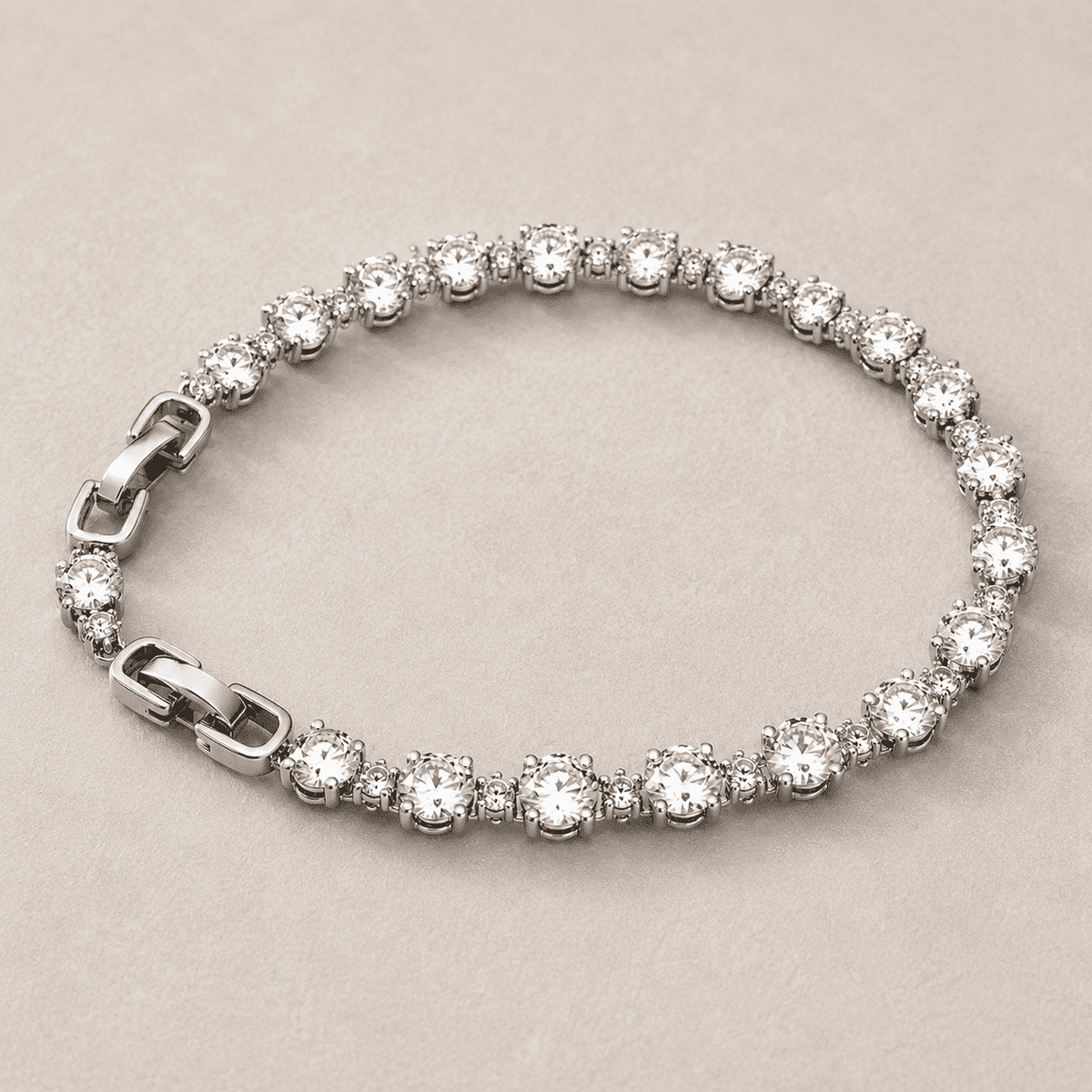 The Sunny Side Up Halo Chain — Silver-Tone Halo Bracelet by House of Zena, styled on model