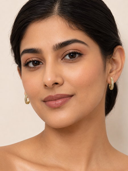 Lunara Pavé Hoop Earrings