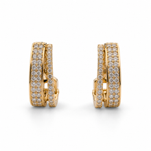 The Double Espresso Huggies — Gold Plated Double Row Huggie Earrings by House of Zena, flat lay