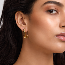 The Melted Honeycomb Hoops — Gold Plated Organic Hoop Earrings by House of Zena, front view