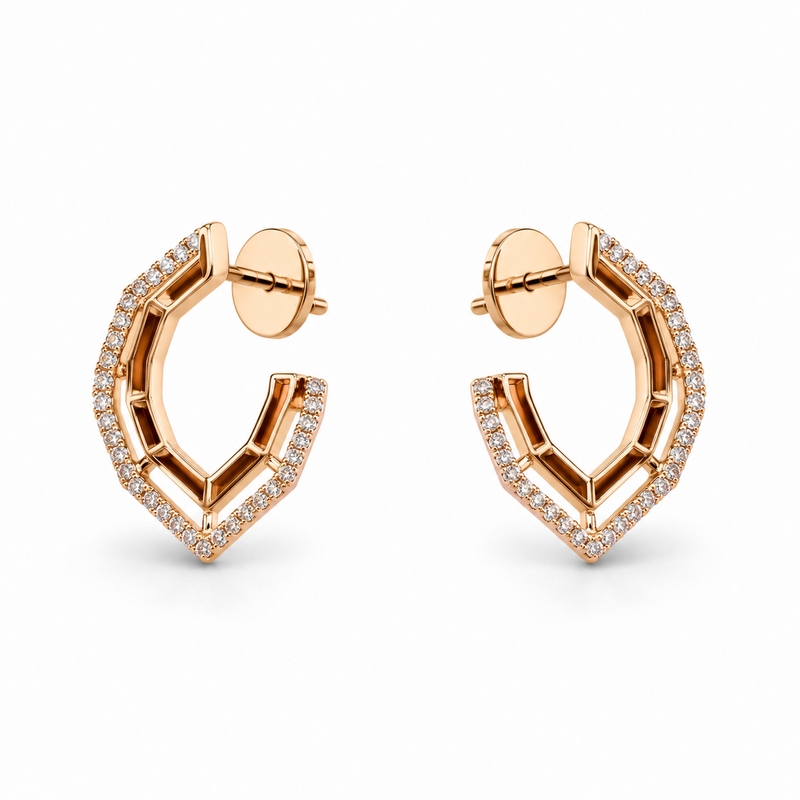 Aurelle Geo Pavé Hoops