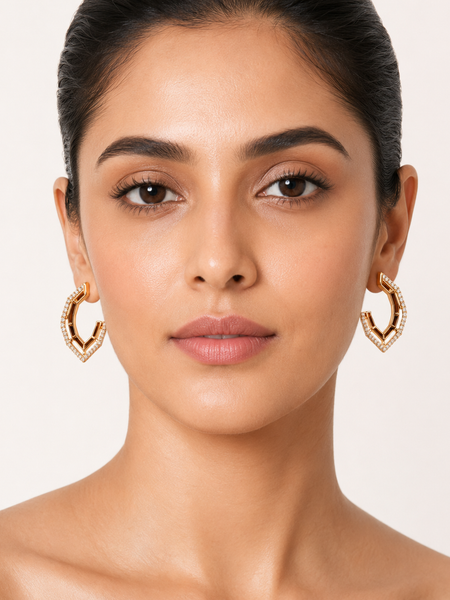 Aurelle Geo Pavé Hoops