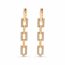 The Manhattan Link Drop Earrings — Gold Plated Link Drop Earrings by House of Zena, flat lay