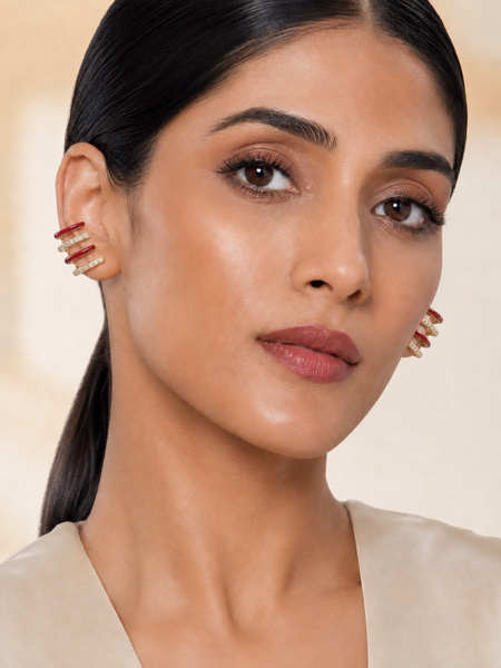 Ruby Wave Ear Cuff