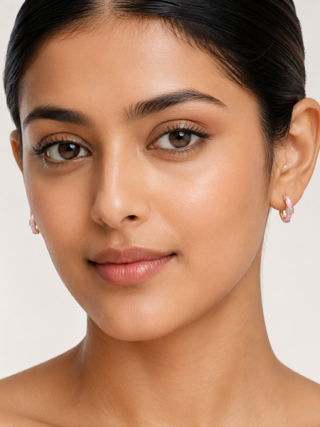 Blush Halo Huggie Earrings