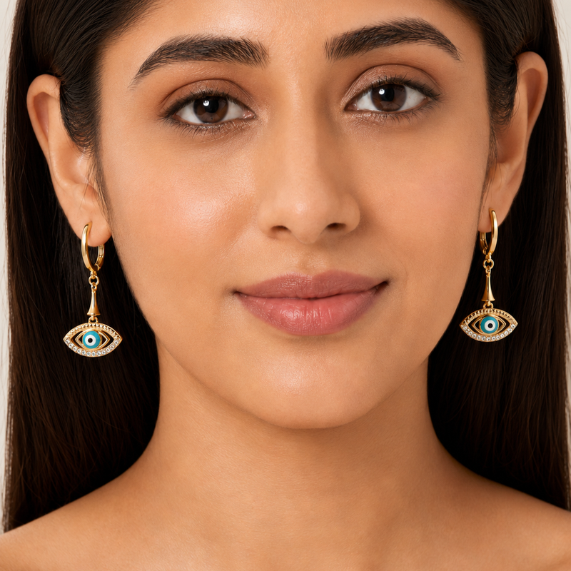 Celeste Evil Eye Drop Earrings