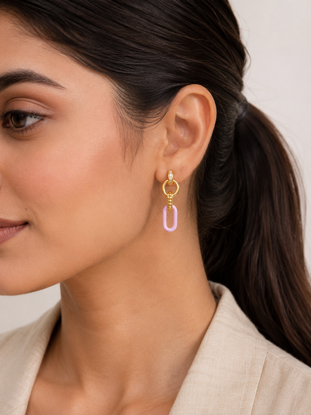 Blush Link Drop Earrings