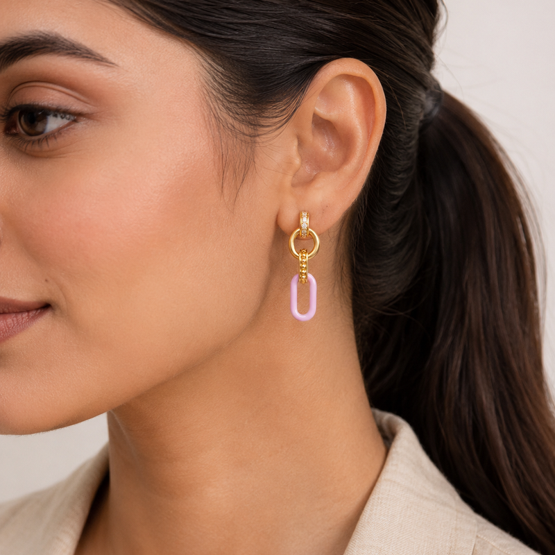 Blush Link Drop Earrings