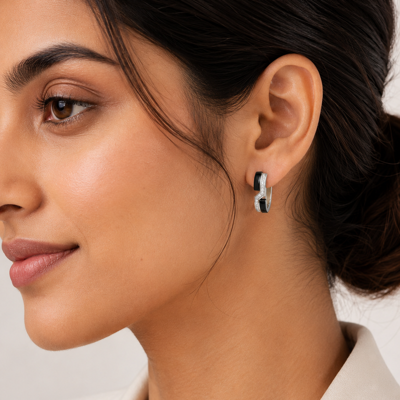 Luna Noir Curve Hoops
