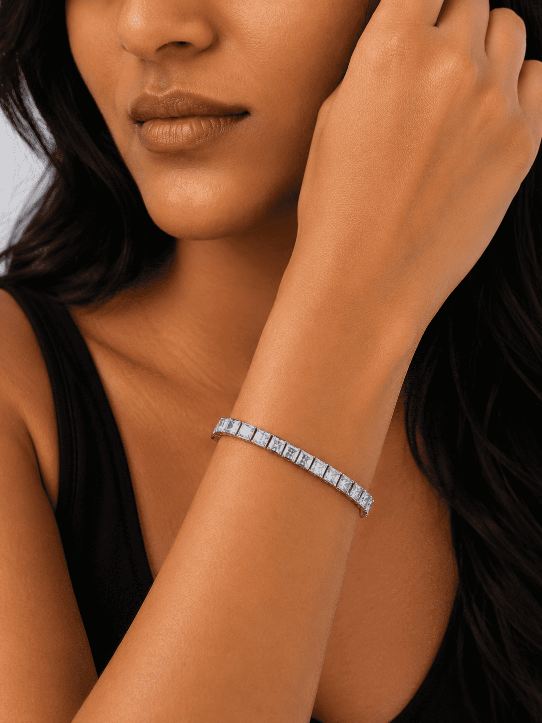 The Iceberg Princess Tennis — Silver-Tone Aveline Princess Tennis Bracelet by House of Zena, front view