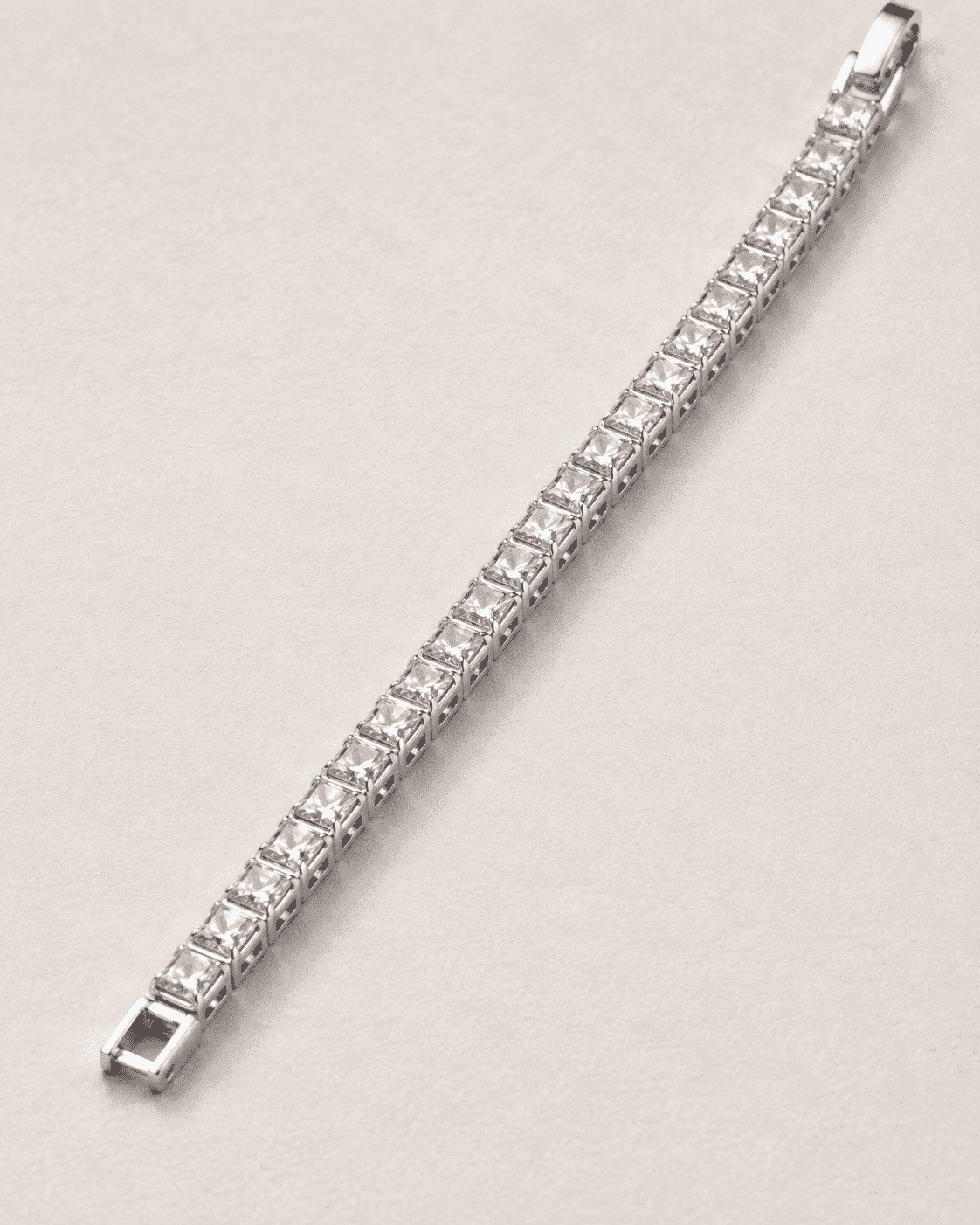 The Iceberg Princess Tennis — Silver-Tone Aveline Princess Tennis Bracelet by House of Zena, styled on model