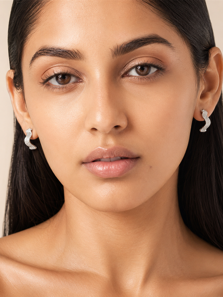 Starlit Wave Huggie Earrings