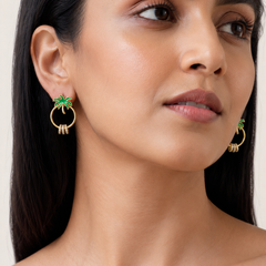 Palm Aura Crystal Hoops