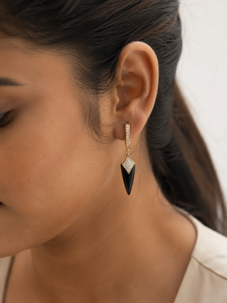 Noir Prism Drop Earrings