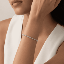 The Yacht Club Anchor Bracelet — Silver-Tone Pavé Link Bracelet by House of Zena, front view