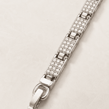 The Yacht Club Anchor Bracelet — Silver-Tone Pavé Link Bracelet by House of Zena, close-up detail