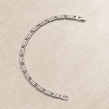 The Yacht Club Anchor Bracelet — Silver-Tone Pavé Link Bracelet by House of Zena, side angle