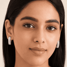 The Wild Grape Edge Hoops — Silver-Tone Violet Edge Hoop Earrings by House of Zena, front view