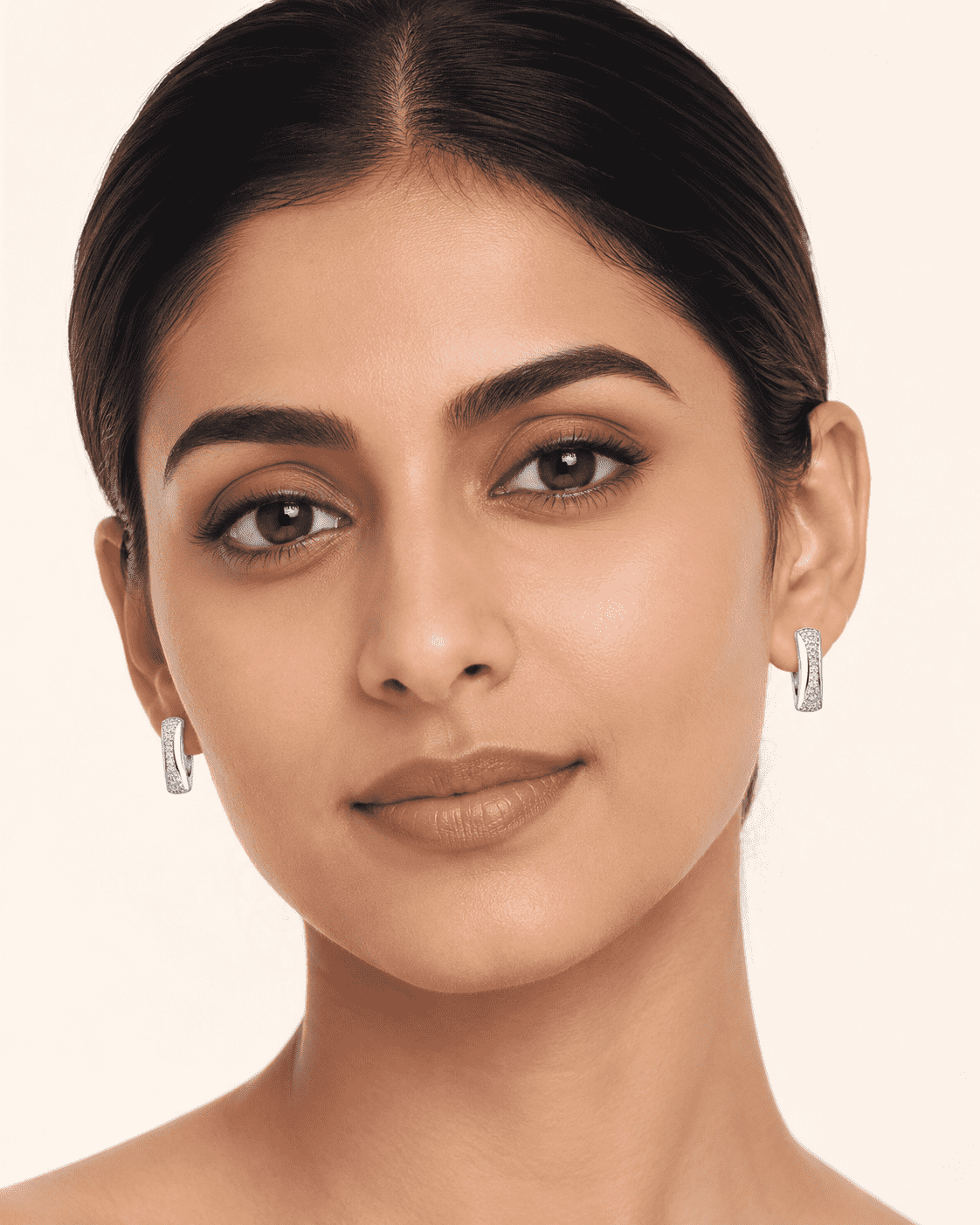 The Fortune Cookie Studs — Silver-Tone Curve Stud Earrings by House of Zena, front view