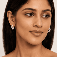 The Bubblegum Pop Hoops — Gold Plated Blush Pop Hoop Earrings by House of Zena, front view
