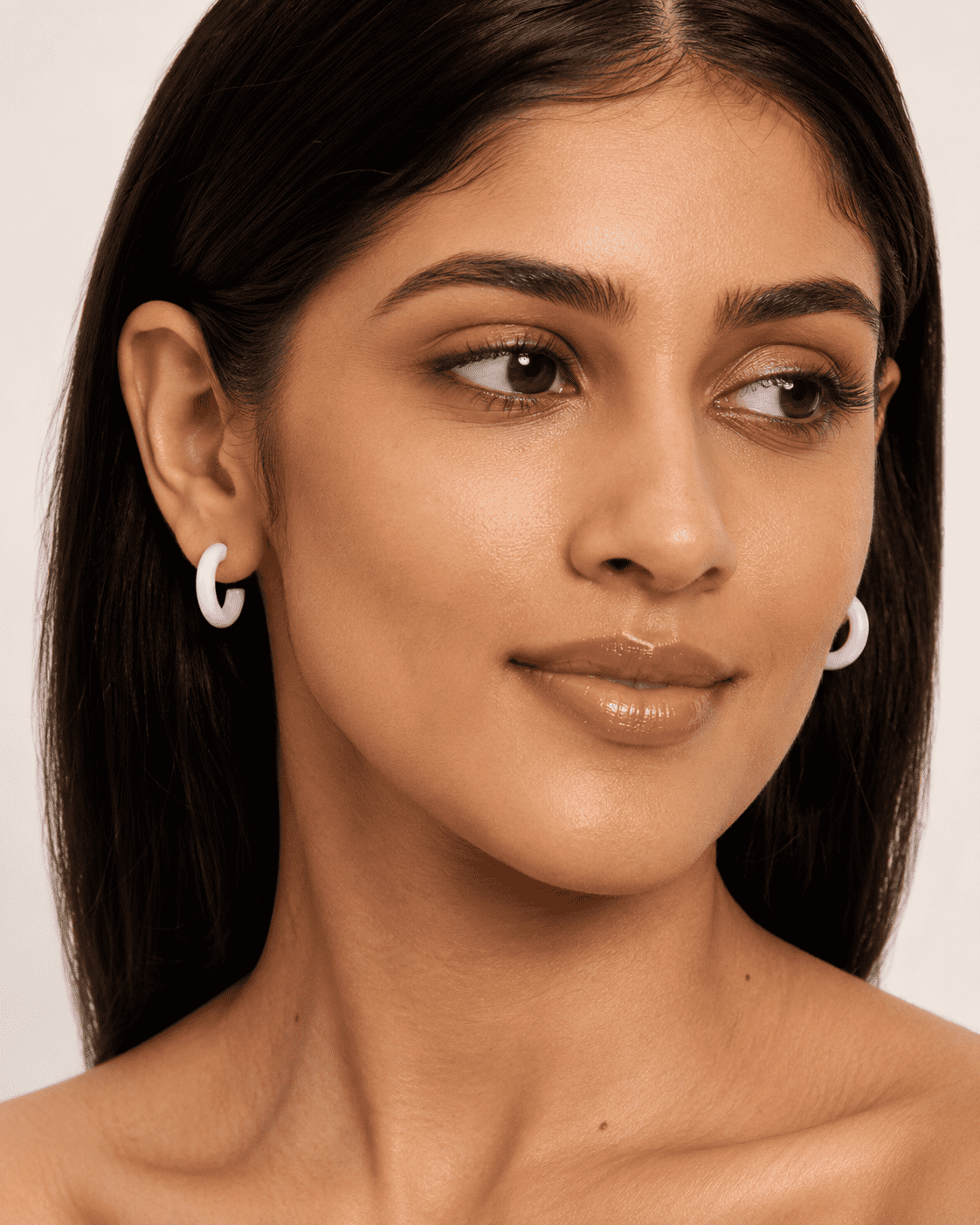 The Bubblegum Pop Hoops — Gold Plated Blush Pop Hoop Earrings by House of Zena, front view