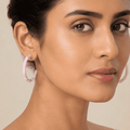 The Rose Quartz Bamboo Hoops
