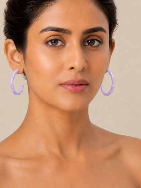 Lavender Bamboo Hoops