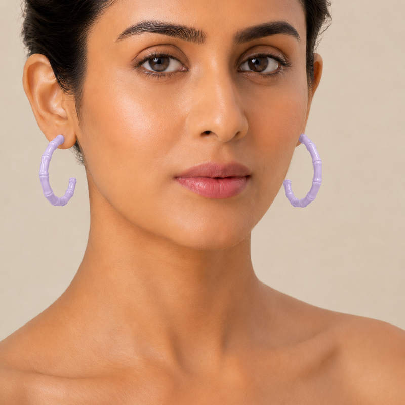 Lavender Bamboo Hoops