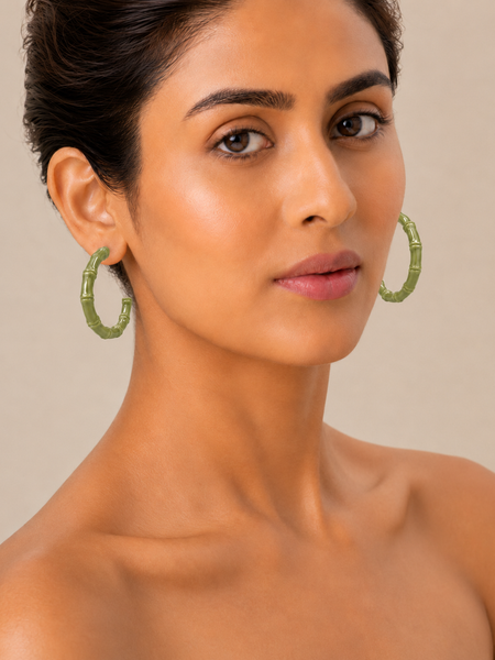Olive Bamboo Hoops