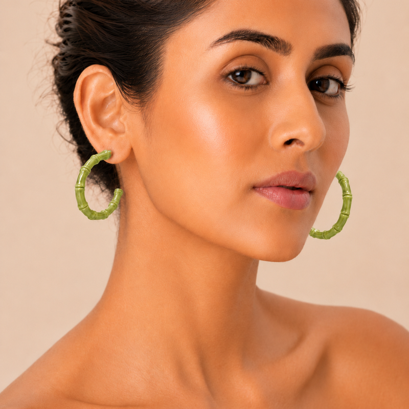 Matcha Bamboo Hoops