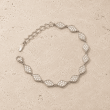 The Olive Branch Charm Bracelet — Silver-Tone Elaria Marquise Charm Bracelet by House of Zena, close-up detail