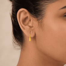 The Sunny Lemon Mini Huggies — Gold Plated Sunbeam Drop Huggie Earrings by House of Zena, front view