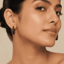 The "Dark Mode" Chunky Hoops — Gold Plated Eclipse Hoop Earrings by House of Zena, front view