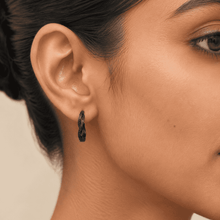 The Licorice Twist Hoops — Gold Plated Twist Hoop Earrings by House of Zena, front view