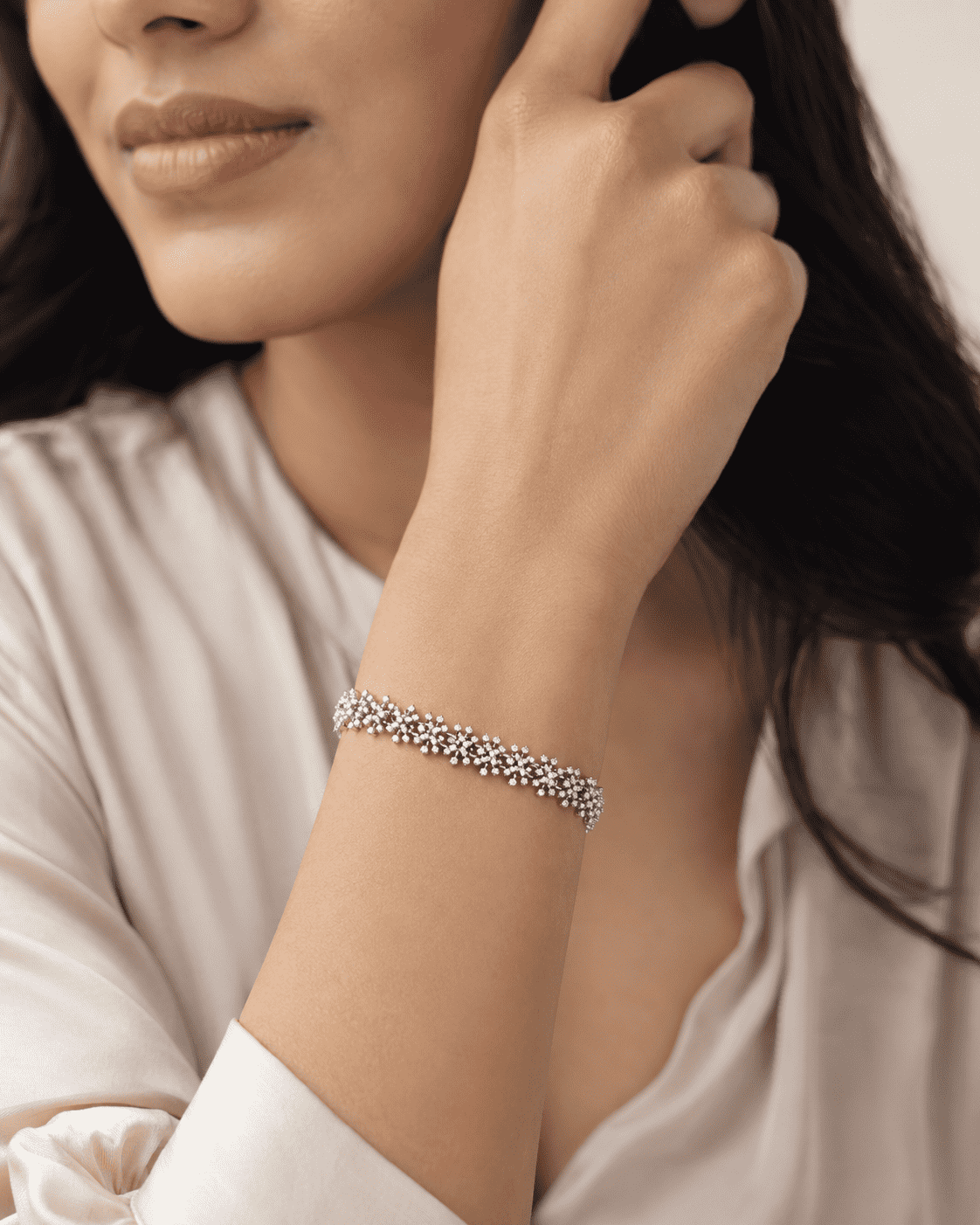 The Wild Daisy Chain Bracelet — Gold Plated Bloom Bracelet by House of Zena, front view