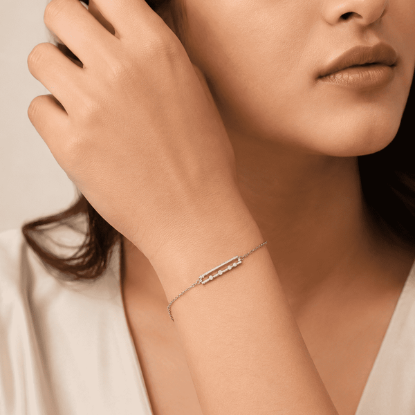 The "Out of Office" Bar Bracelet — Gold Plated Bar Bracelet by House of Zena, front view — Anti-Tarnish Waterproof Jewellery | House of Zena